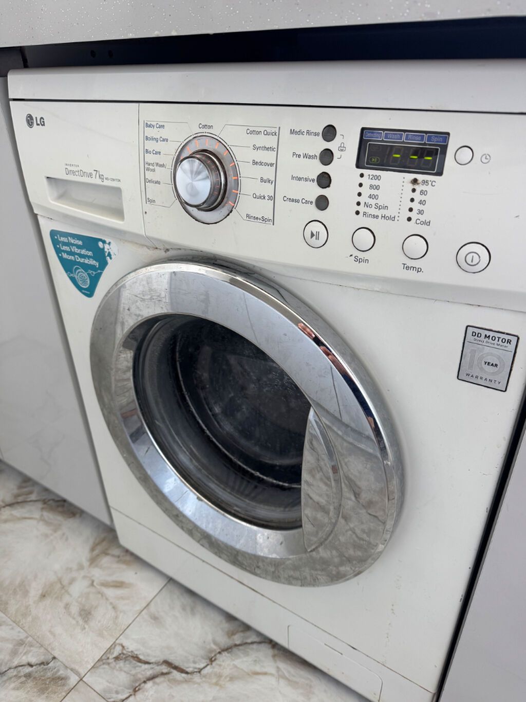 Paltaryuyan maşın LG, 7 kq, İşlənmiş, Avtomat, Qurutmasız — Paltaryuyan maşınlar, Bakı (3)