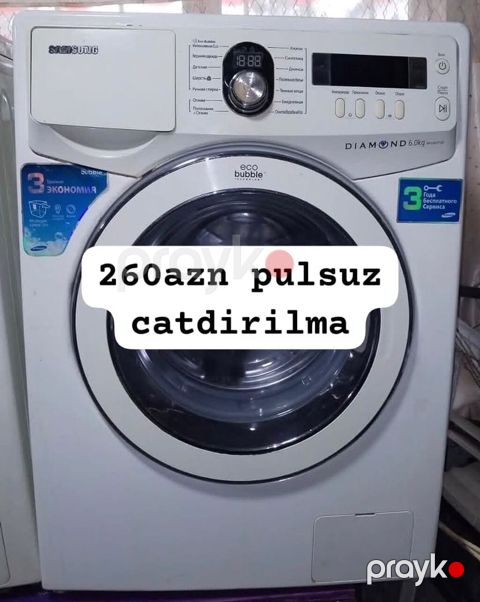 Samsung paltaryuyan maşın – Eco Bubble, Diamond Drum, 6 kq yuma
