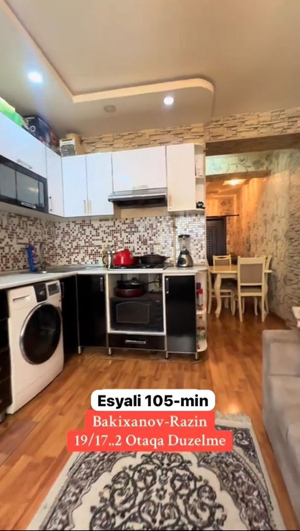 Bakıxanov (Razin) ərazisində 2 otağa düzəlmə mənzil. Eşyalı. Plan və — Daşınmaz əmlak, Digah (4)