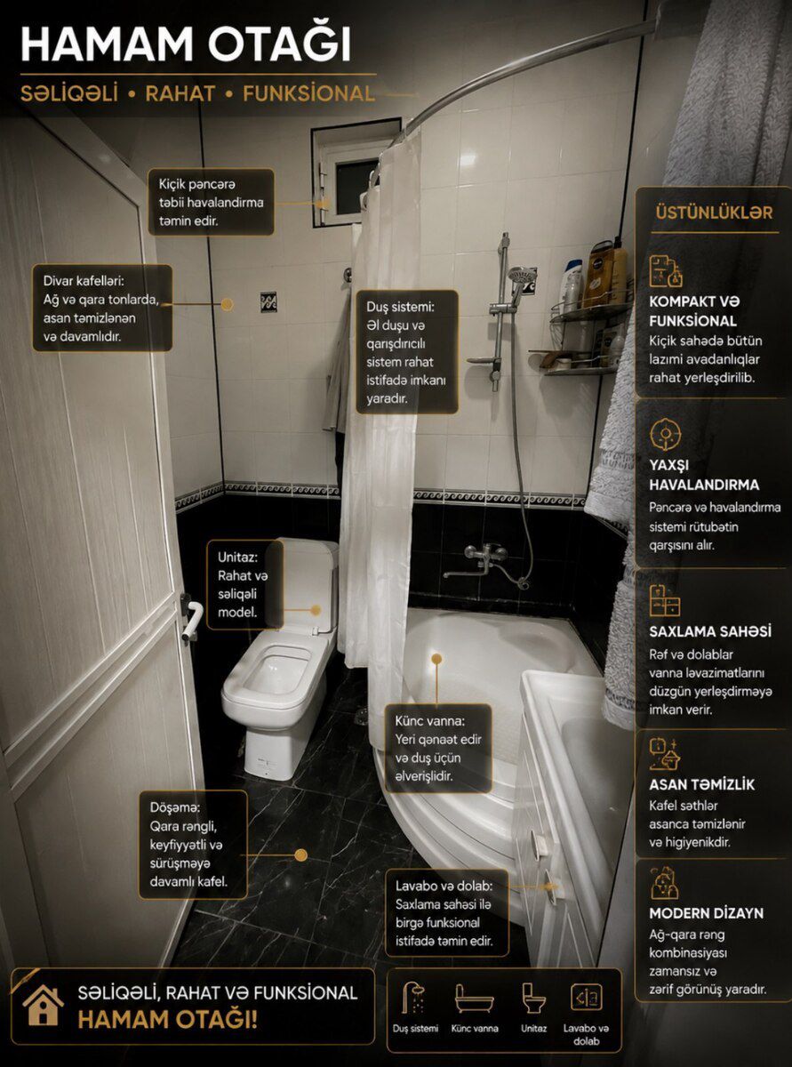 2-otaqlı mənzil, Gənclik m., 38.8 m² — Mənzil, Bakı (9)