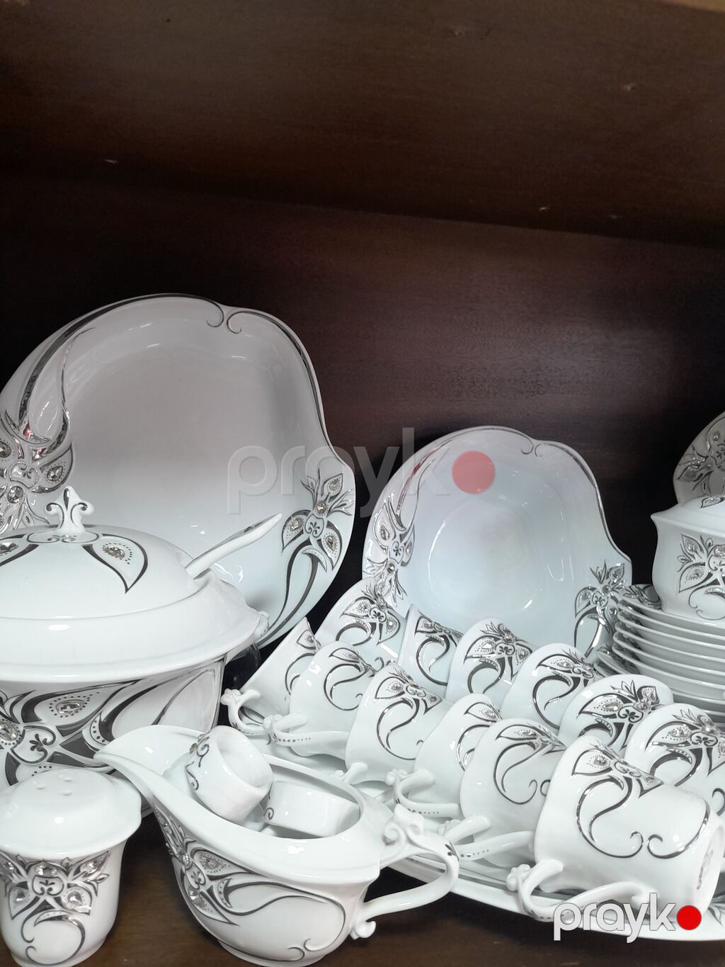 Nahar dəsti, rəng - Ağ, Farfor, Türkiyə — Mallar, Quba (4)