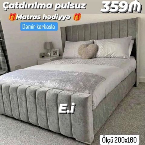 Yeni, İkinəfərlik çarpayı, Bazasız, Matras ilə, Siyirməsiz, Rusiya — Bakı
