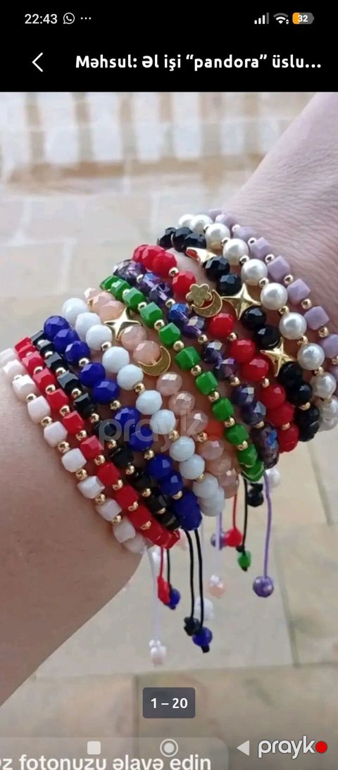 Məhsul: Əl işi “pandora” üslubunda bilərziklər - Material: cilalanmış
