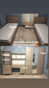 2 nəfərlik Gənc Dəsti – matraslarla birlikdə (899 AZN mətnində qeyd — Мебель