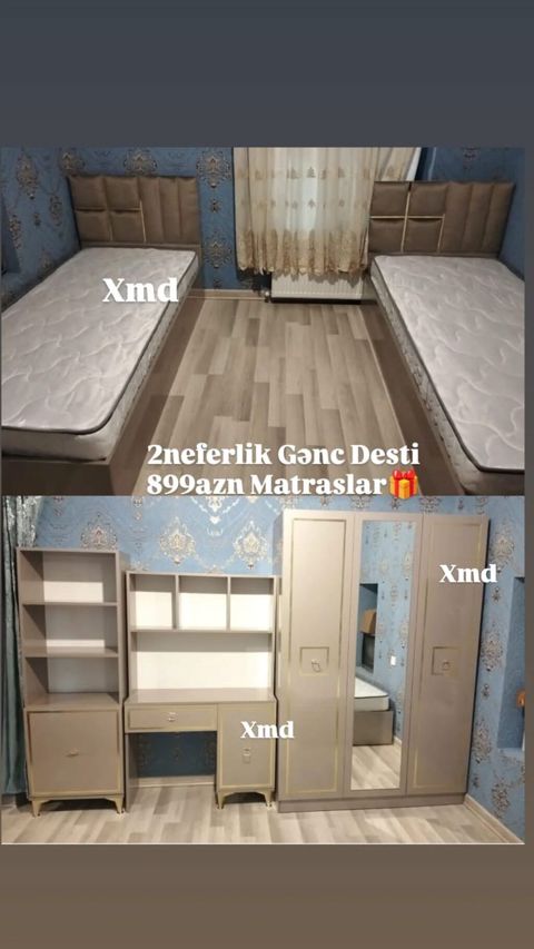 2 nəfərlik Gənc Dəsti – matraslarla birlikdə (899 AZN mətnində qeyd — Bakı