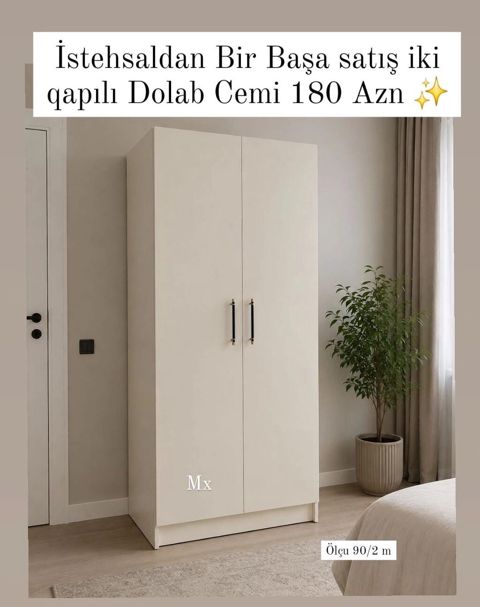 İstehsaldan birbaşa satış: iki qapılı dolab — cəmi 180 AZN — Bakı
