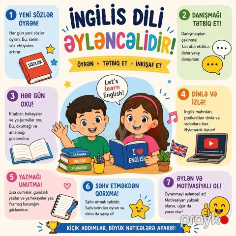 Uşaqlar üçün İngilis dili dərsləri 12 yaşa qədər uşaqlar üçün — Bakı