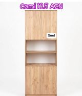 Mebel rəfi və dolab kombinasiyası - Material: taxta fakturalı laminat — Mebel