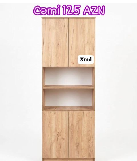 Mebel rəfi və dolab kombinasiyası - Material: taxta fakturalı laminat — Bakı