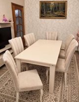 Mətbəx üçün, İşlənmiş, Açılmayan, Dördbucaq masa, 6 stul — ramin