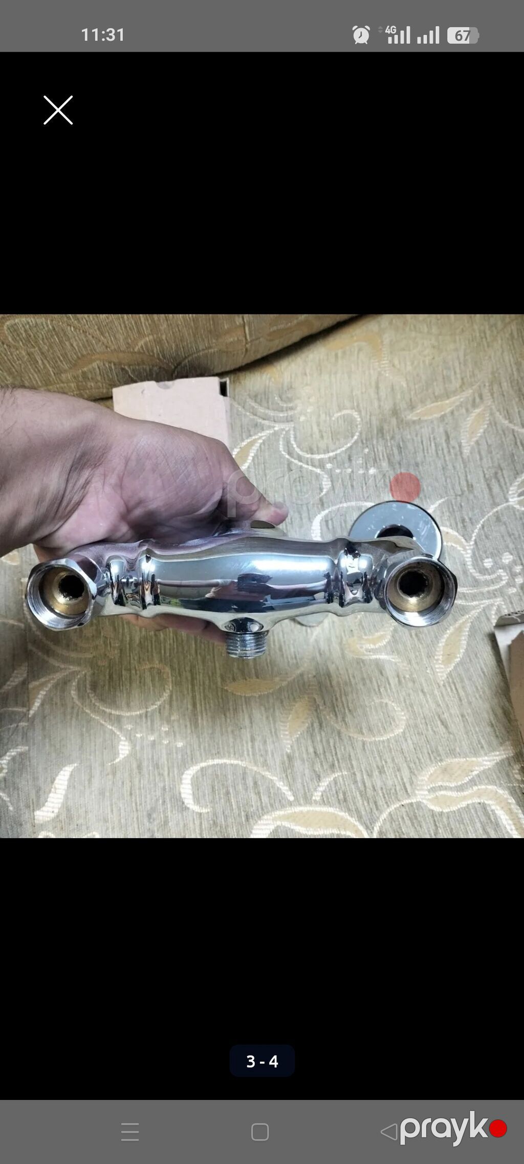 Xrom örtüklü divara quraşdırılan qarışdırıcı kran - Material: möhkəm — Kranlar və mıxaçlar, Bakı (3)