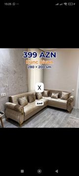 Künc divan – 280 200 sm Qiymət: 399 AZN - L formalı dizayn, geniş — Мебель