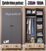 İki qapılı paltar şkafı - Ölçü: 2x90/47 (şəkildə göstərilən ölçü) — Furniture