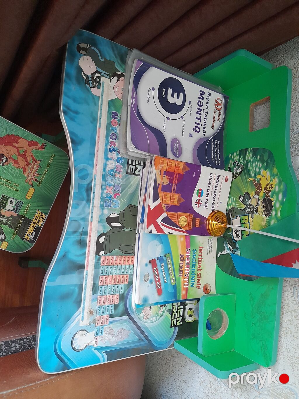 Uşaq üçün yazı masasının və stulun dəsti - Mövzu: Ben 10 və Kim — Mebel, Bakı (3)