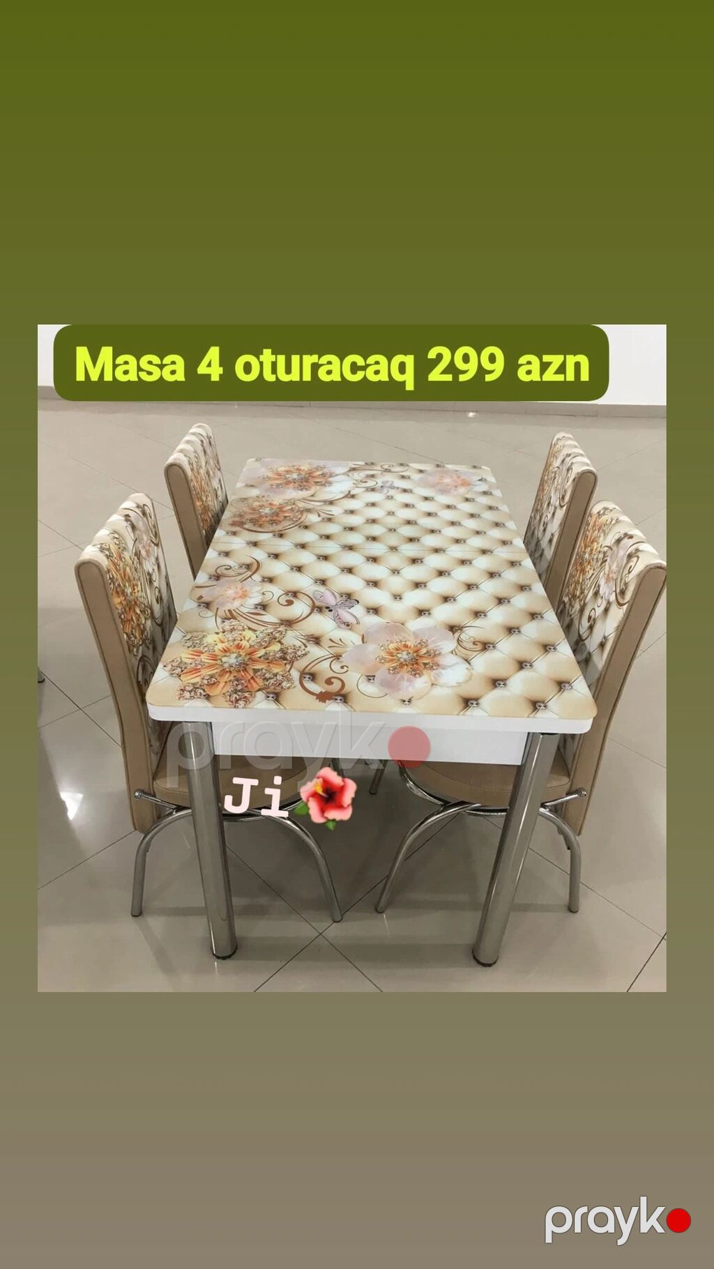 Mətbəx üçün masa və 4 stul dəsti - Komplekt: 1 masa + 4 oturacaq — Mebel, Mehdiabad (2)
