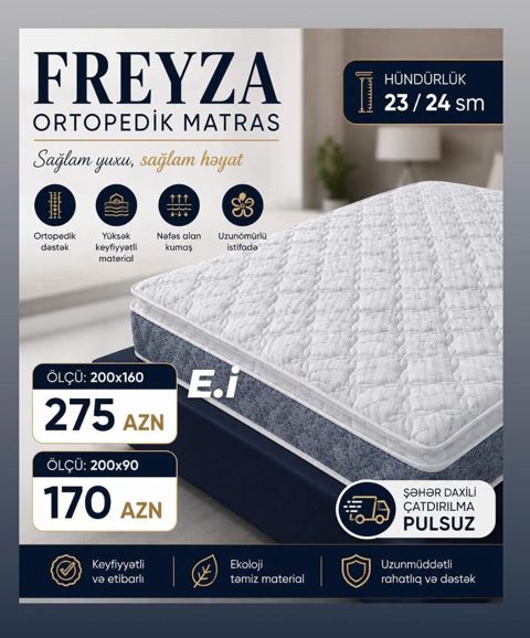 Freyza ortopedik matras - Hündürlük: 23–24 sm - Ölçülər və qiymətlər — Mehdiabad