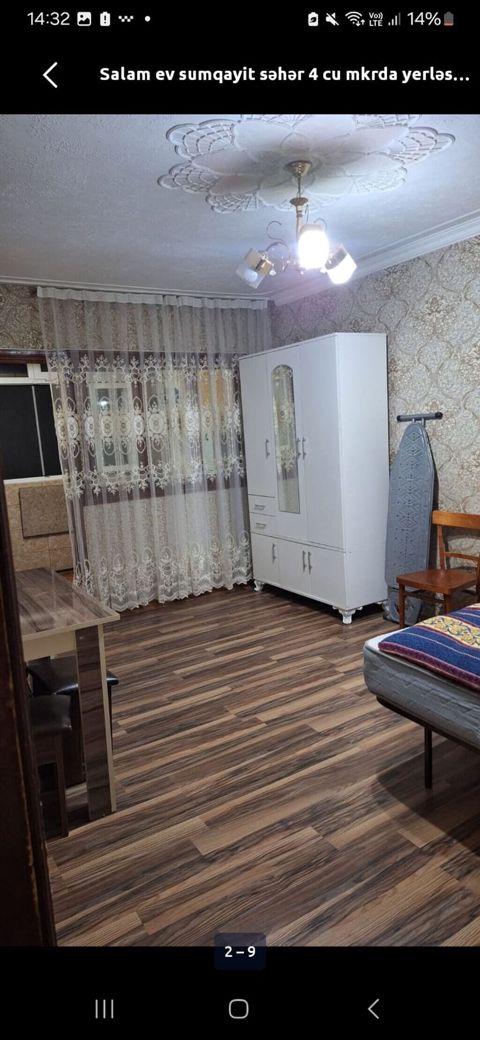 Sumqayıtda 4 mkrda 2 otaqlı mənzil kirayə veriilir.5 mərtəbənin 4cü — Sumqayıt