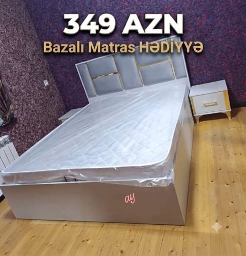 Bazalı çarpayı dəsti – matras hədiyyə - Ölçü: iki nəfərlik (şəkildəki — Mehdiabad