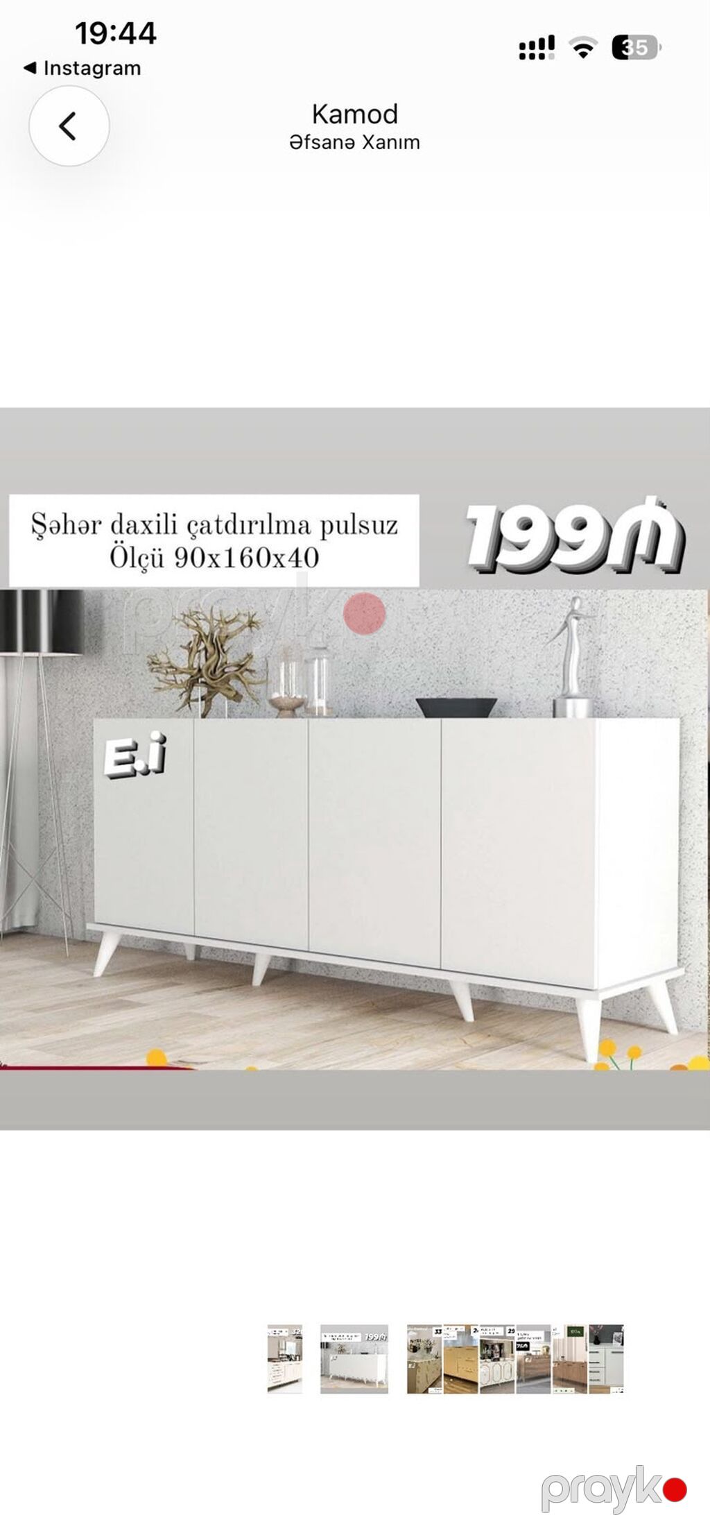 Kamod – müasir dizaynlı, ağ rəngdə, 4 qapalı bölməli. - Ölçü: 90 x — Mebel, Mehdiabad