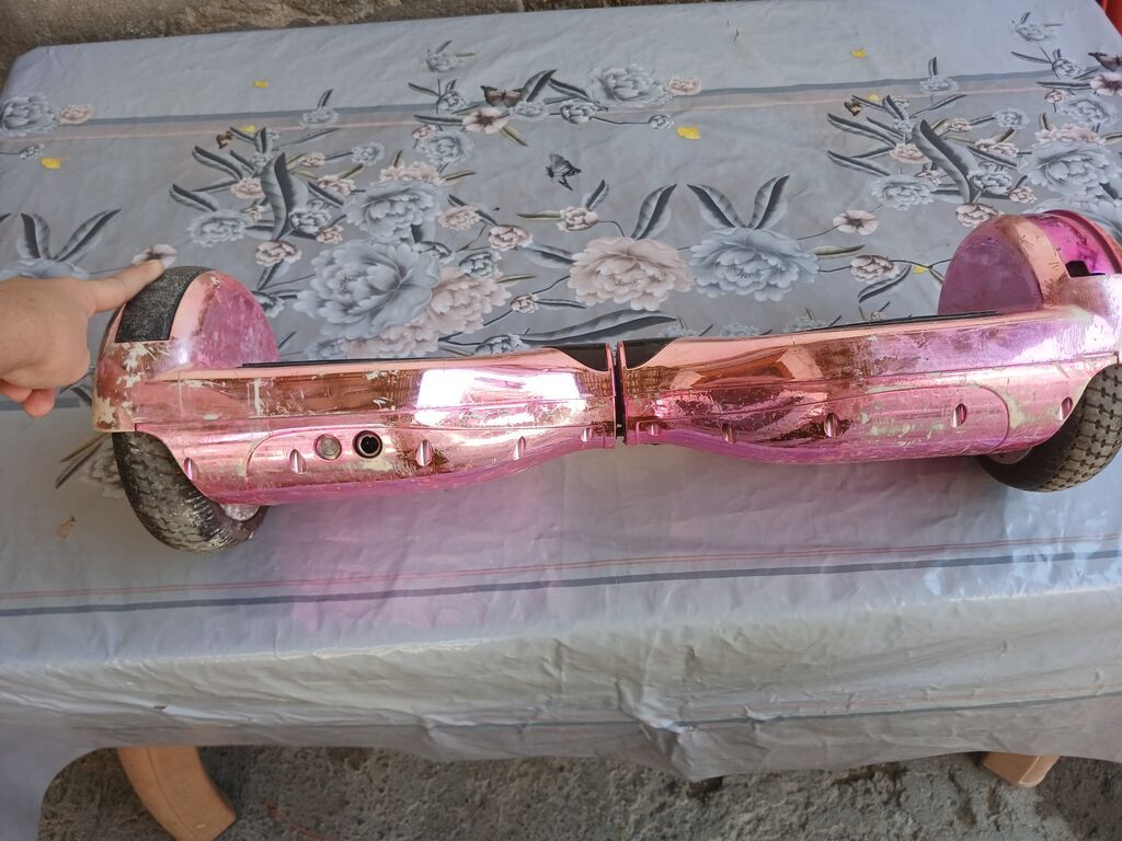 Öz-özünə balanslaşdırılan elektrik skuter (hoverboard) – çəhrayı xrom — Mallar, Bakı (3)