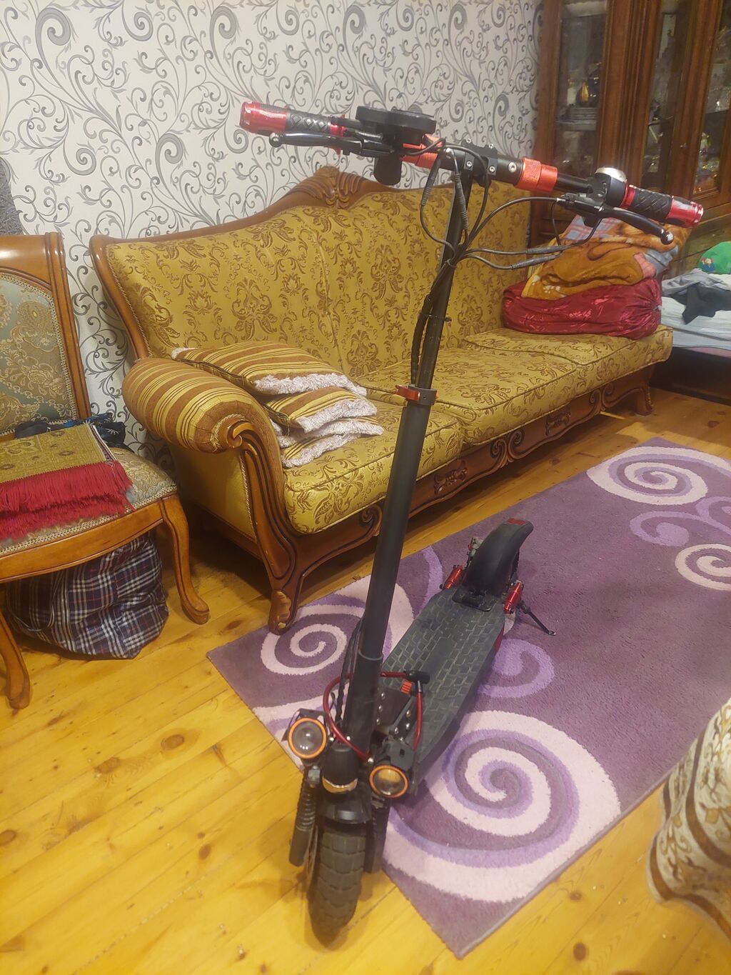 Elektrik skuter - Güclü ön işıqlar və bort LED arxa işıqları – gecə — Mallar, Bakı (3)
