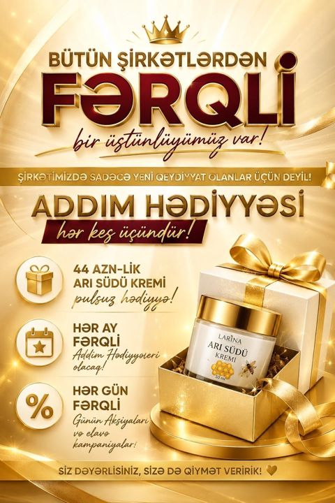 Məhsul: Larina kosmetikası – hədiyyəli kampaniyalar və gündəlik — Qobu
