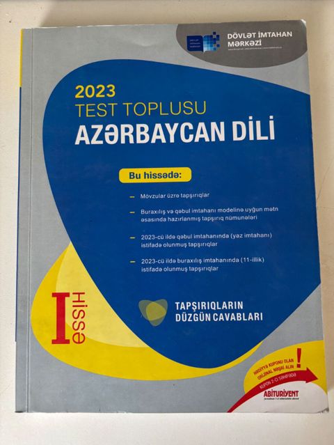Azərbaycan dili 1ci hissə test toplusu 2023 çatdırılma var — Bakı