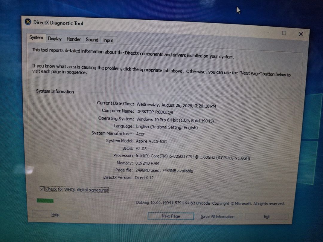 Acer Aspire A315 i5 8250U Nvdia Mx130 2gb — Elektronika, Bakı (7)