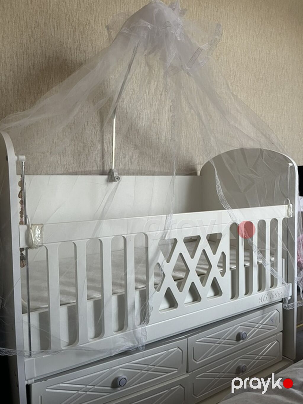Oğlan və qız üçün, İşlənmiş, Dördbucaq, Beşik, Matras ilə, Yellənmə mexanizmsiz — Mebel, Bakı
