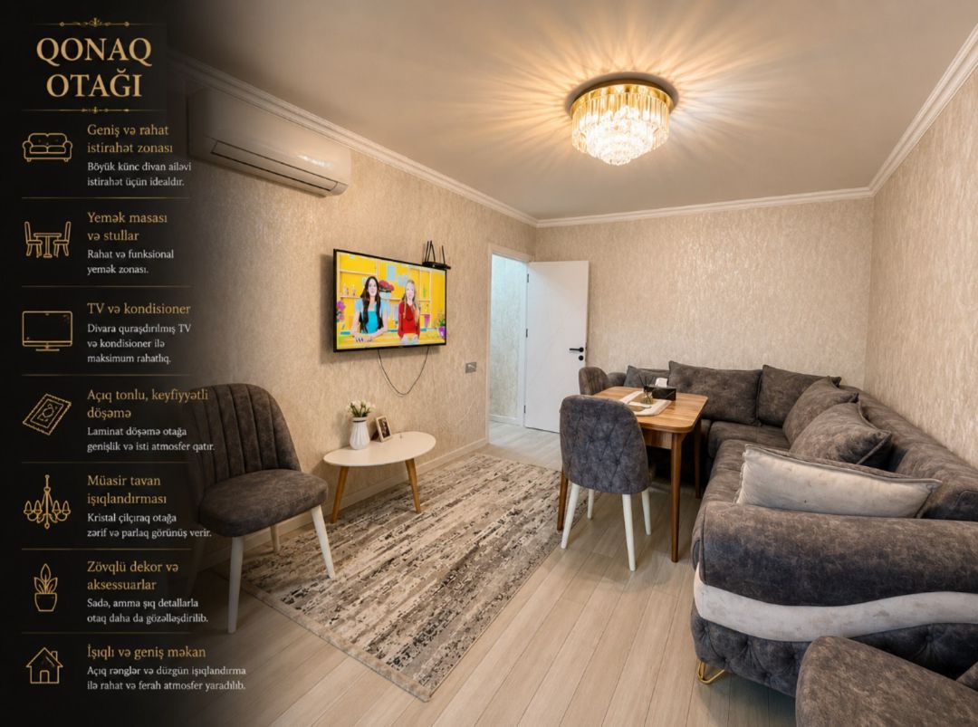 2-otaqlı mənzil, Qara Qarayev m., 45 m² — Mənzil, Bakı (5)