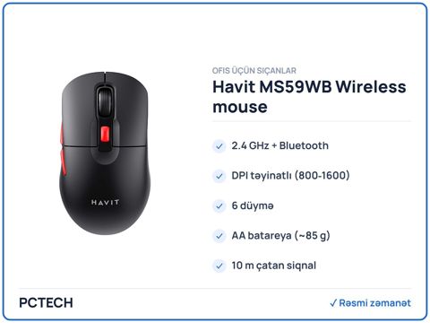 Havit MS59WB Wireless mouse (203016005703218) — Bakı