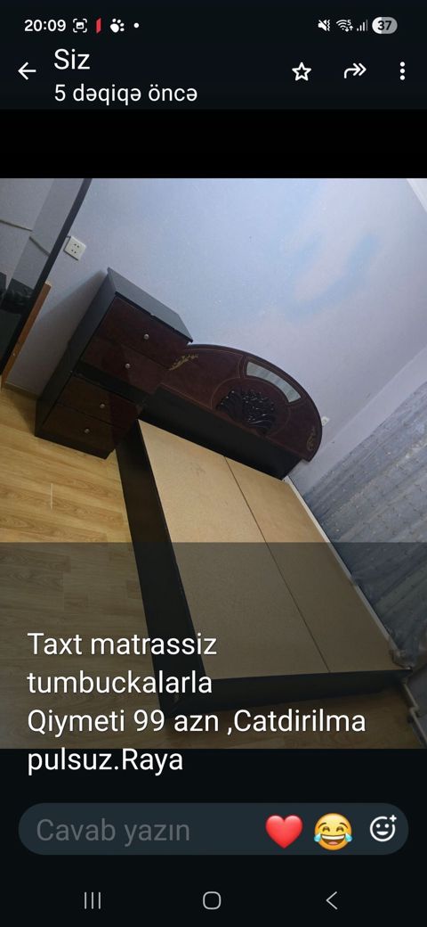 Taxt dəsti (matras daxil deyil) - Taxt və tumbalarla komplekt — Sumqayıt