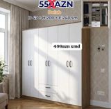 Mebel dolabı – 5 qapılı, 2 aşğı çekməcəli, asılqan və rəf bölmələri — Furniture