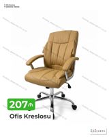 Ofis kreslosu - Rəng: açıq qəhvəyi - Yumşaq, yastıqlı oturacaq və — Goods
