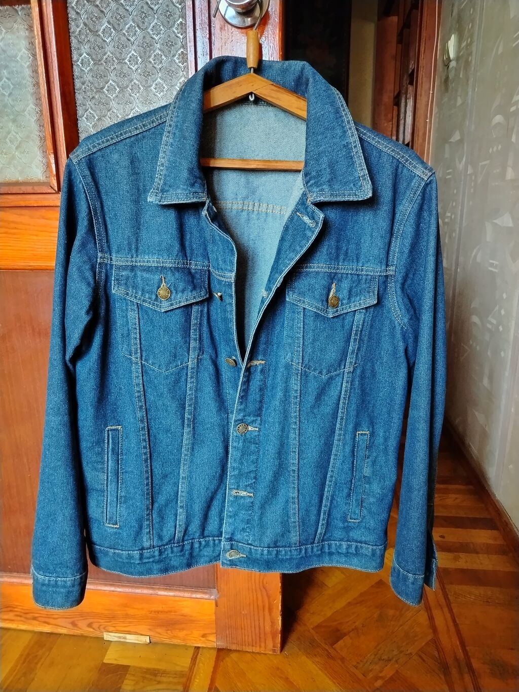 Klassik cins gödəkçə - Material: qalın denim - Rəng: tünd mavi — Kurtkalar, Bakı