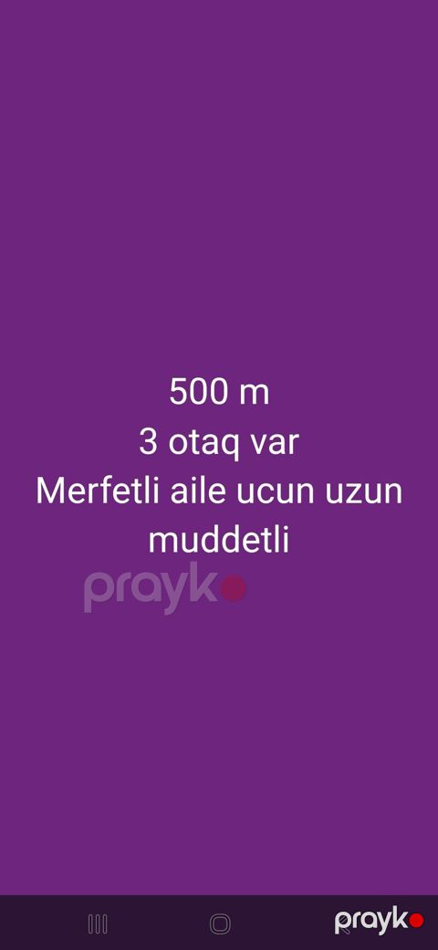 Uzunmüddətli icarəyə verilir: 3 otaqlı mənzil. Merfetli ailə üçün