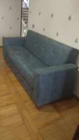 Çevrilən divan – mavi/boz tonlarda, parça üzlüklü Xüsusiyyətlər: - 3 — Mebel