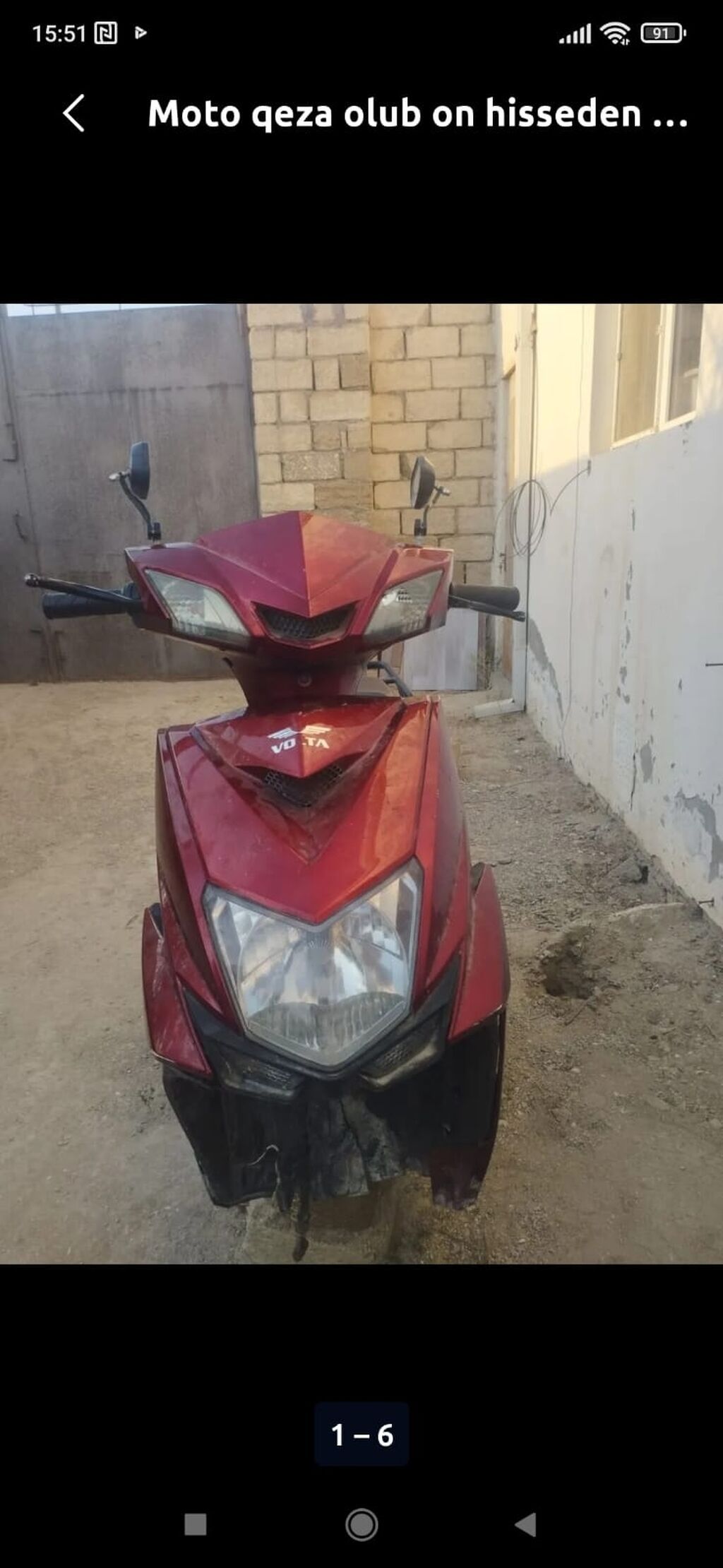 Demeli moped on hisseden qeza olunub yanlarında ciziglar var — Avto, Bakı