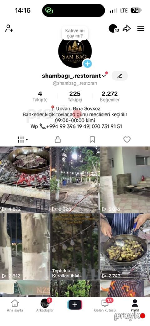 Şam Bağı Restoran – açıq havada istirahət və ləzzətli mətbəx - Məkan