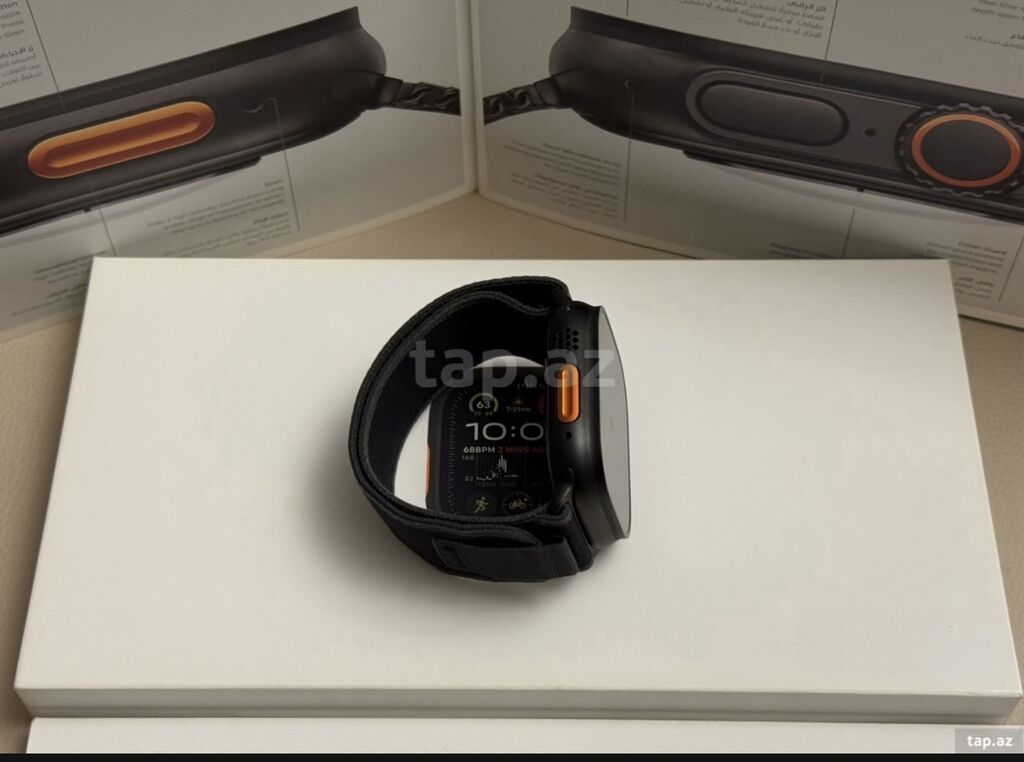 Apple Watch Ultra 2 GPS+Cellular 49mm Black Titanium/Black Trail Loop — Aksesuarlar, Bakı (3)