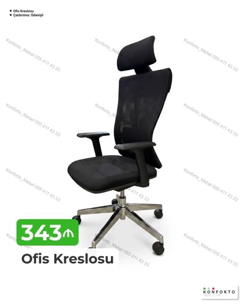Ofis Kreslosu – ergonomik və funksional dizayn - Yüksək arxa dayaqlı — Bakı
