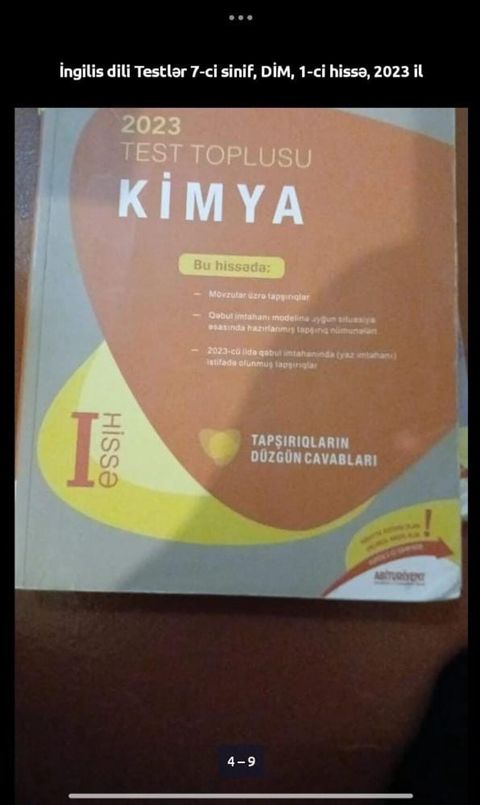 Fizika Testlər 11-ci sinif, DİM, 1-ci hissə, 2023 il — Xırdalan