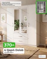 4 qapılı şkaf – 47×200×160 sm - Material: 18 mm laminat - Rəng — Mebel