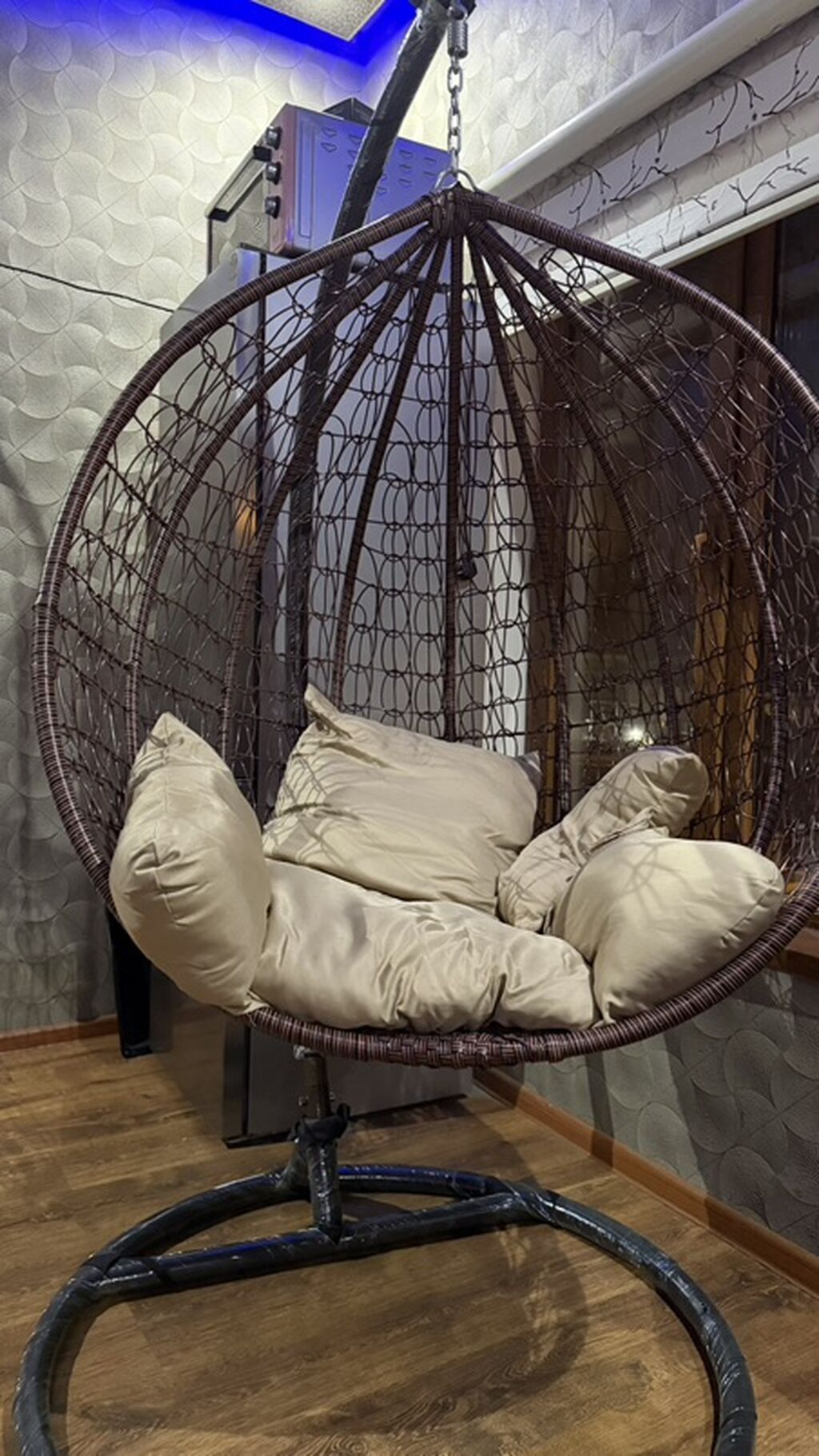 Asma yelləncək kürsü – rattan tərzində - Forma: böyük yumurta/qabıq — Mebel, Ağsu (2)