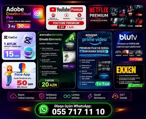 Rəqəmsal abunə xidmətləri – premium tətbiqlər və media platformaları — Bakı