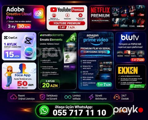 Rəqəmsal abunə xidmətləri – premium tətbiqlər və media platformaları — Bakı