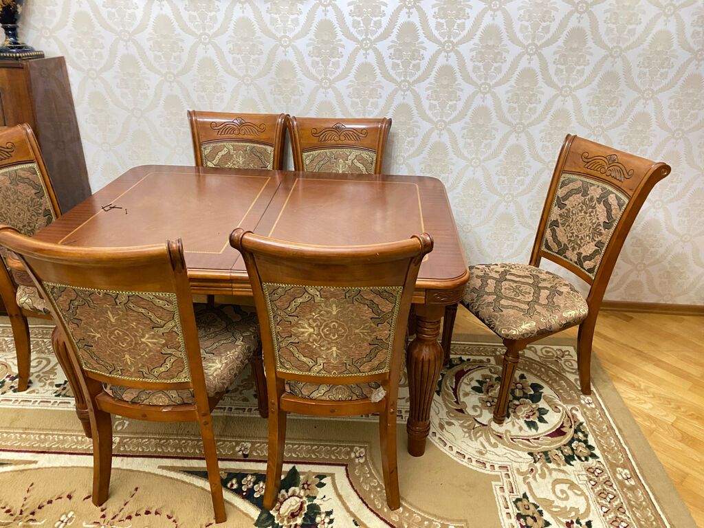 Qonaq otağı üçün, İşlənmiş, Açılan, 6 stul — Mebel, Saray (4)