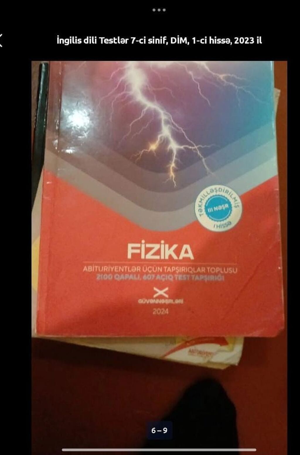 Fizika Testlər 11-ci sinif, DİM, 1-ci hissə, 2023 il — Kitablar və jurnallar, Xırdalan (3)