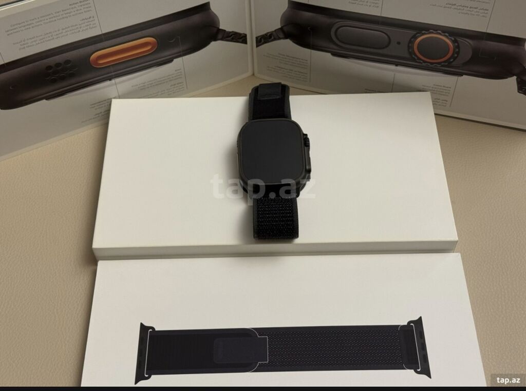 Apple Watch Ultra 2 GPS+Cellular 49mm Black Titanium/Black Trail Loop — Aksesuarlar, Bakı (2)