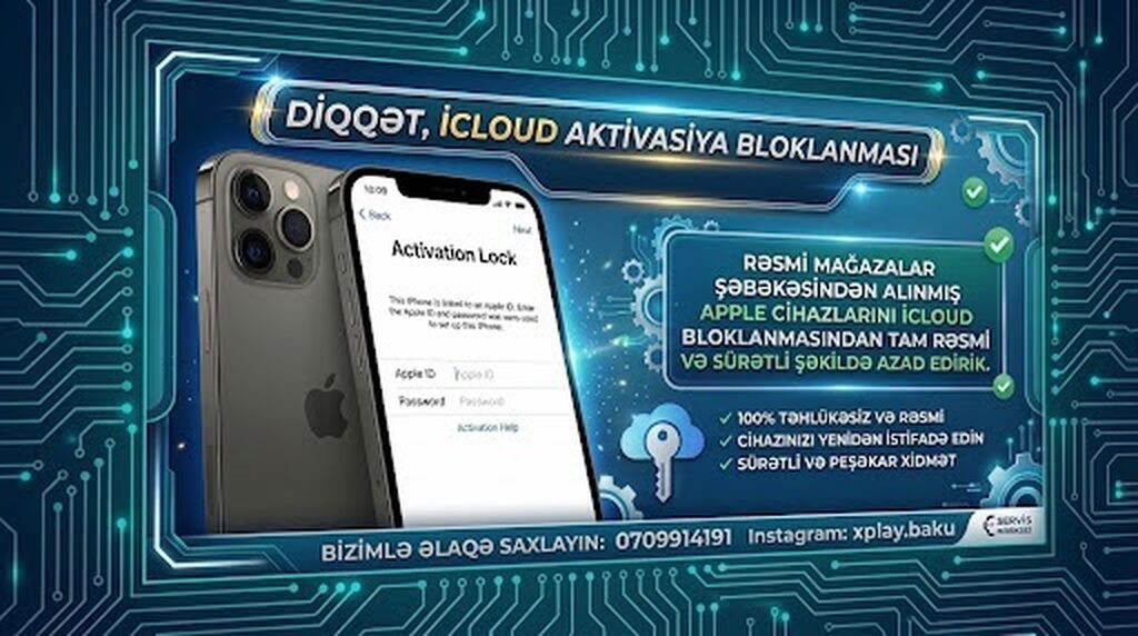Rəsmi mağazalar şəbəkəsindən alınmış Apple cihazlarını iCloud — Xidmətlər, Bakı